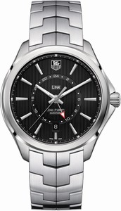TAG Heuer Link Automatic Calibre 7 GMT Black Dial Date Stainless Steel Watch #WAT201A.BA0951 (Men Watch)