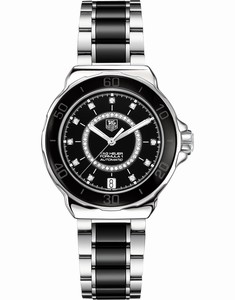 TAG Heuer Formula 1 Automatic Diamonds Dial Date Stainless Steel and Ceramic Watch #WAU2210.BA0859 (Women Watch)