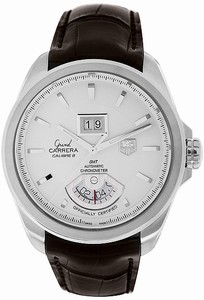 TAG Heuer Grand Carrera Caliber 8 Automatic Chronometer Grande Date GMT Brown Leather Watch #WAV5112.FC6231 (Men Watch)
