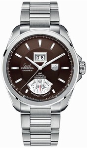TAG Heuer Grand Carrera Calibre 8 Automatic Grande Date GMT Stainless Steel Watch #WAV5113.BA0901 (Men Watch)