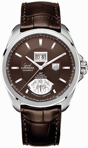 TAG Heuer Grand Carrera Calibre 8 Automatic Chronometer GMT Brown Leather Watch #WAV5113.FC6231 (Men Watch)