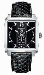 TAG Heuer Quartz Brushed With Polished Stainless Steel Black With Diamonds Dial Dark Grey Python Band Watch #WAW1310.FC6216 (Women Watch)
