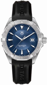 TAG Heuer Aquaracer Quartz Blue Dial Date Black Rubber Watch# WAY1112.BT0710 (Men Watch)