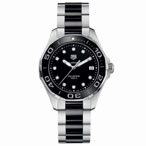 TAG Heuer Aquaracer Quartz Diamond Date Dial Stainless Steel and Black Ceramic Watch# WAY131C.BA0913 (Women Watch)