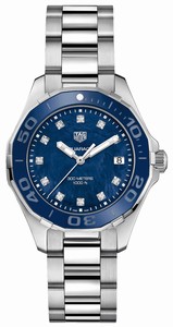 TAG Heuer Aquaracer Quartz Blue Mother of Pearl Dial Date Stainless Steel Watch# WAY131L.BA0748 (Women Watch)