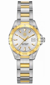 TAG Heuer Aquaracer Quartz Analog Date 18k Yellow Gold and Stainless Steel Watch# WAY1455.BD0922 (Women Watch)