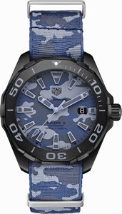 TAG Heuer Aquaracer Automatic Calibre 5 Date Blue Camouflage Nato Strap Watch# WAY208D.FC8221 (Men Watch)