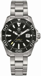 TAG Heuer Aquaracer Automatic Calibre 5 Black Dial Date Stainless Steel Watch# WAY211A.BA0928 (Men Watch)