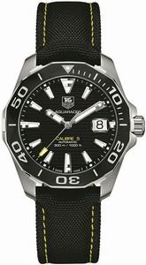 TAG Heuer Aquaracer Automatic Calibre 5 Black Dial Date Black Fabric Watch# WAY211A.FC6362 (Men Watch)