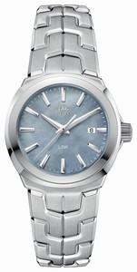 TAG Heuer Link Quartz Blue Mother of Pearl Dial Date Stainless Steel Watch# WBC1311.BA0600 (Women Watch)