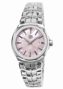 TAG Heuer Link Quartz Pink Mother of Pearl Dial Date Stainless Steel Watch# WBC1317.BA0600 (Women Watch)
