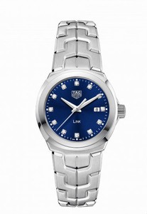 TAG Heuer Link Quartz Blue Diamond Date Dial Stainless Steel Watch# WBC1318.BA0600 (Women Watch)