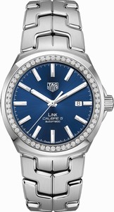 TAG Heuer Link Calibre 5 Automatic Blue Dial Date Diamond Bezel Stainless Steel Watch# WBC2113.BA0603 (Men Watch)