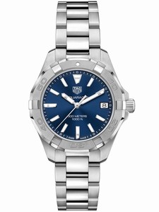 TAG Heuer Aquaracer Quartz Blue Dial Date Stainless Steel Watch # WBD1312.BA0740 (Women Watch)