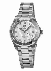 TAG Heuer Aquaracer Quartz Mother of Pearl Diamond Dial Stainless Steel Watch# WBD1314.BA0740 (Women Watch)