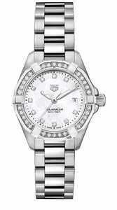 TAG Heuer Quartz Mother of Pearl Diamond Dial Diamond Bezel Stainless Steel Watch# WBD1415.BA0741 (Women Watch)