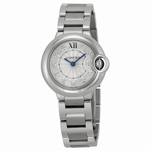 Cartier Ballon Bleu Quartz Diamond Dial Stainless Steel Watch# WE902073 (Women Watch)