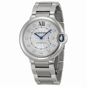 Cartier Ballon Bleu Automatic Diamond Dial Stainless Steel Watch# WE902075 (Women Watch)