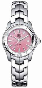 TAG Heuer Link Quartz Pink Mother of Pearl Dial Date Stainless Steel Watch # WJ1315.BA0573 (Women Watch)