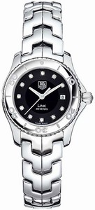 TAG Heuer Link Quartz Black Diamond Dial Date Stainless Steel Watch # WJ1318.BA0572 (Women Watch)