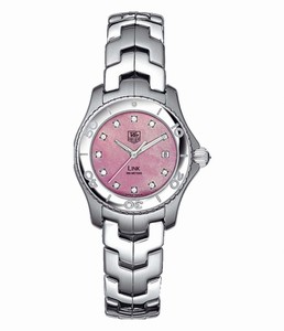 TAG Heuer Link Quartz Pink Mother of Pearl Diamond Dial Stainless Steel Watch # WJ131C.BA0573 (Women Watch)