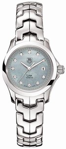 TAG Heuer Link Quartz Blue Mother of Pearl Diamond Dial Date Stainless Steel Watch # WJF131D.BA0572 (Women Watch)