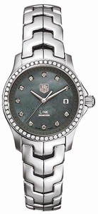 TAG Heuer Link Quartz Diamond Dial Diamond Bezel Stainless Steel Watch # WJF131G.BA0572 (Women Watch)