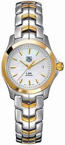 TAG Heuer Link Quartz Mother of Pearl Date Dial 18ct Gold and Stainless Steel Watch # WJF1352.BB0581 (Women Watch)