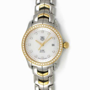 TAG Heuer Link Quartz White Mother of Pearl Diamond Dial Diamond Bezel Stainless Steel and 18ct Gold Watch # WJF1354.BB0581 (Women Watch)