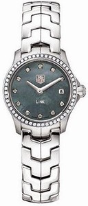 TAG Heuer Link Quartz Diamond Dial Date Diamond Bezel Stainless Steel Watch # WJF1419.BA0589 (Women Watch)