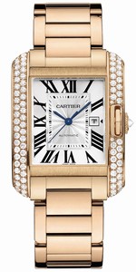 Cartier Automatic 18kt Rose Gold Silver Dial 18kt Rose Gold Polished Band Watch #WT100003 ( Watch)