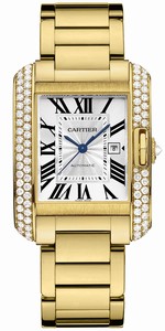 Cartier Automatic 18kt Yellow Gold Silver Dial 18kt Yellow Gold Polished Band Watch #WT100006 (Women Watch)