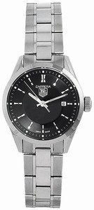 TAG Heuer Carrera Quartz Black Dial Date Stainless Steel Watch #WV1414.BA0793 (Women Watch)
