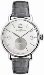 Bell & Ross Manual Winding Silver Dial Leather Watch #WW1-Argentium-Opalin (Men Watch)