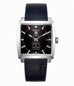 TAG Heuer Monaco Automatic Analog Date Black Rubber Watch # WW2110.FT6005 (Men Watch)